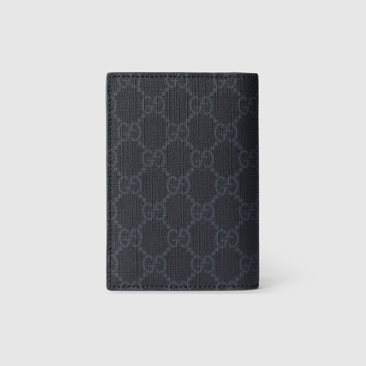 GG passport case with grey interior in black GG Supreme
