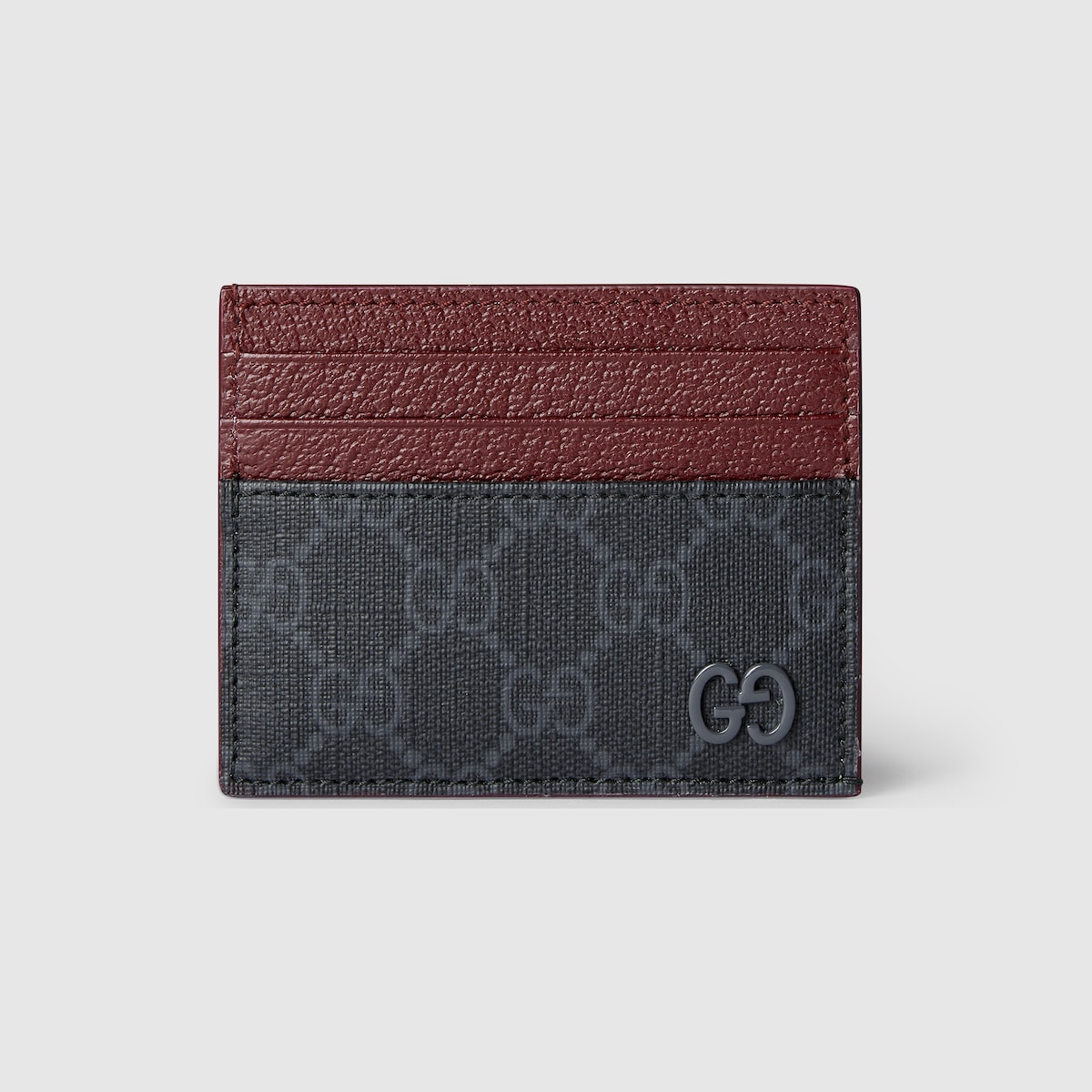 Bi colour Card Case With GG Detail In Black GG Supreme GUCCI TH bi-colour-card-case-with-gg-detail-in-black-gg-supreme-gucci-th
