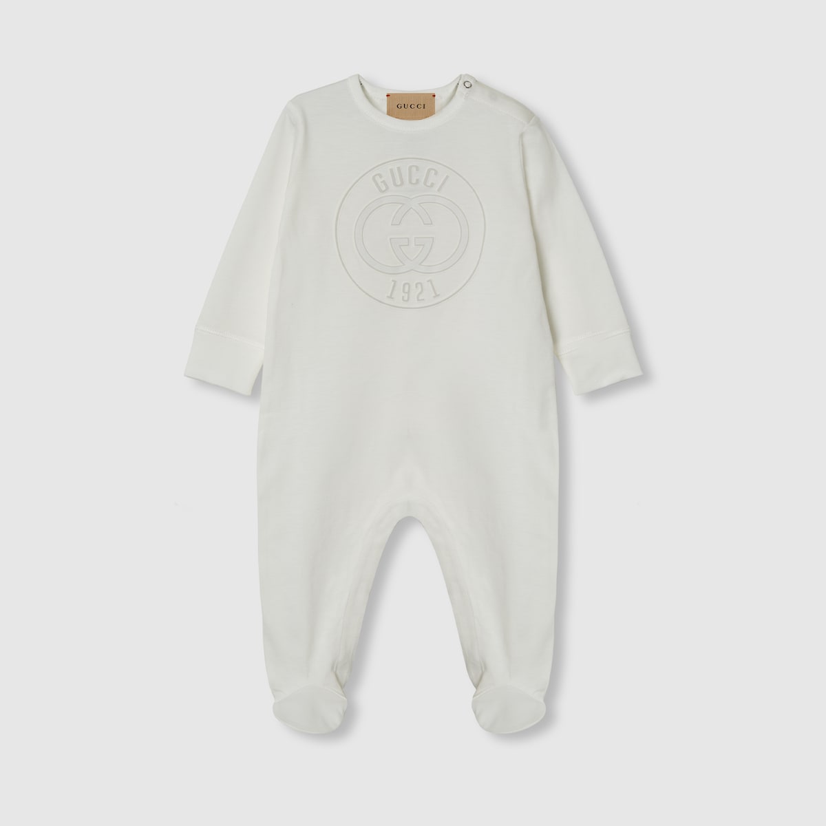 Baby printed cotton one piece in white GUCCI GR