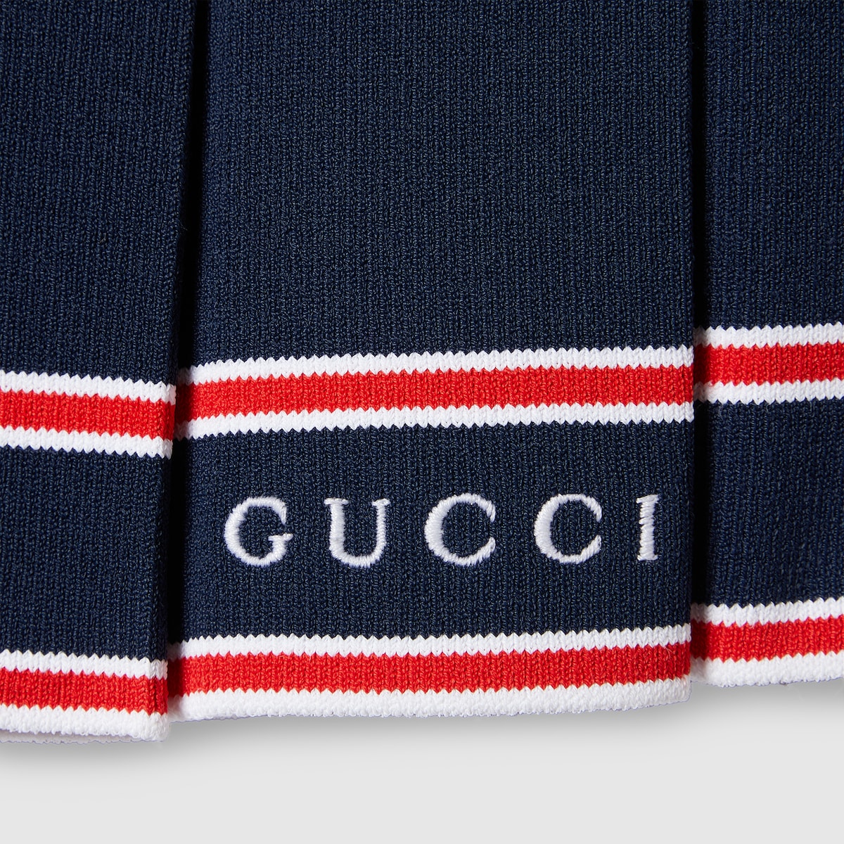 ストライプ トリム付き プリーツスカート ・ダークブルー | GUCCI公式