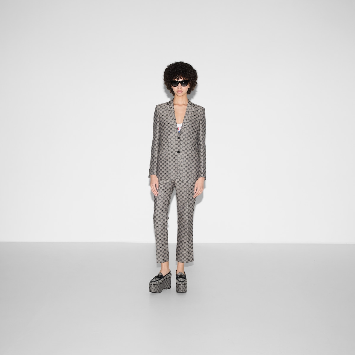 GG linen blend canvas jacket