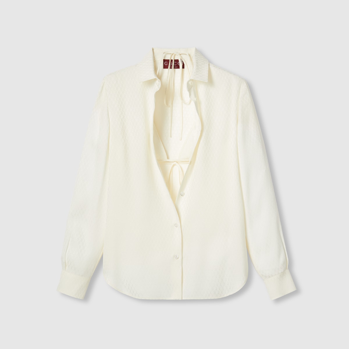 Conjunto de sujetador y camisa de jacquard de seda Gucci inmarfil GUCCI MX