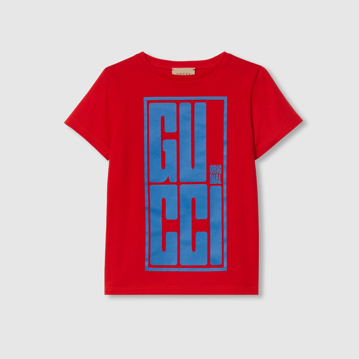 GUCCI Kids Printed Cotton T shirt Size 6 Red