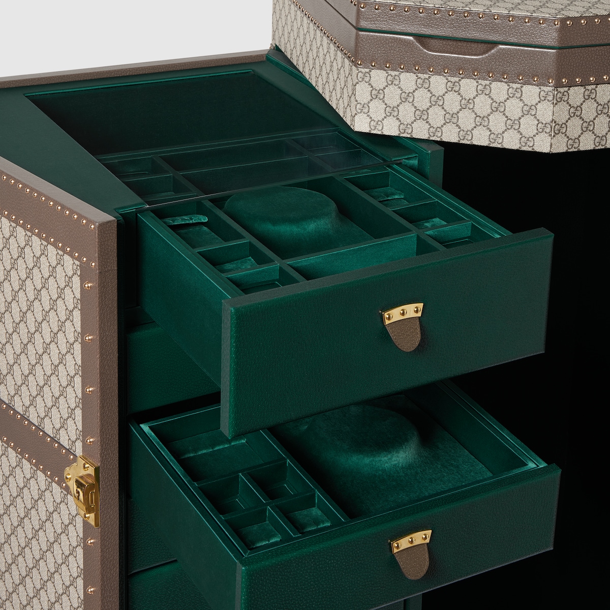 GG Supreme Jewelry Trunk in beige and ebony GG Supreme - thumbnail 5