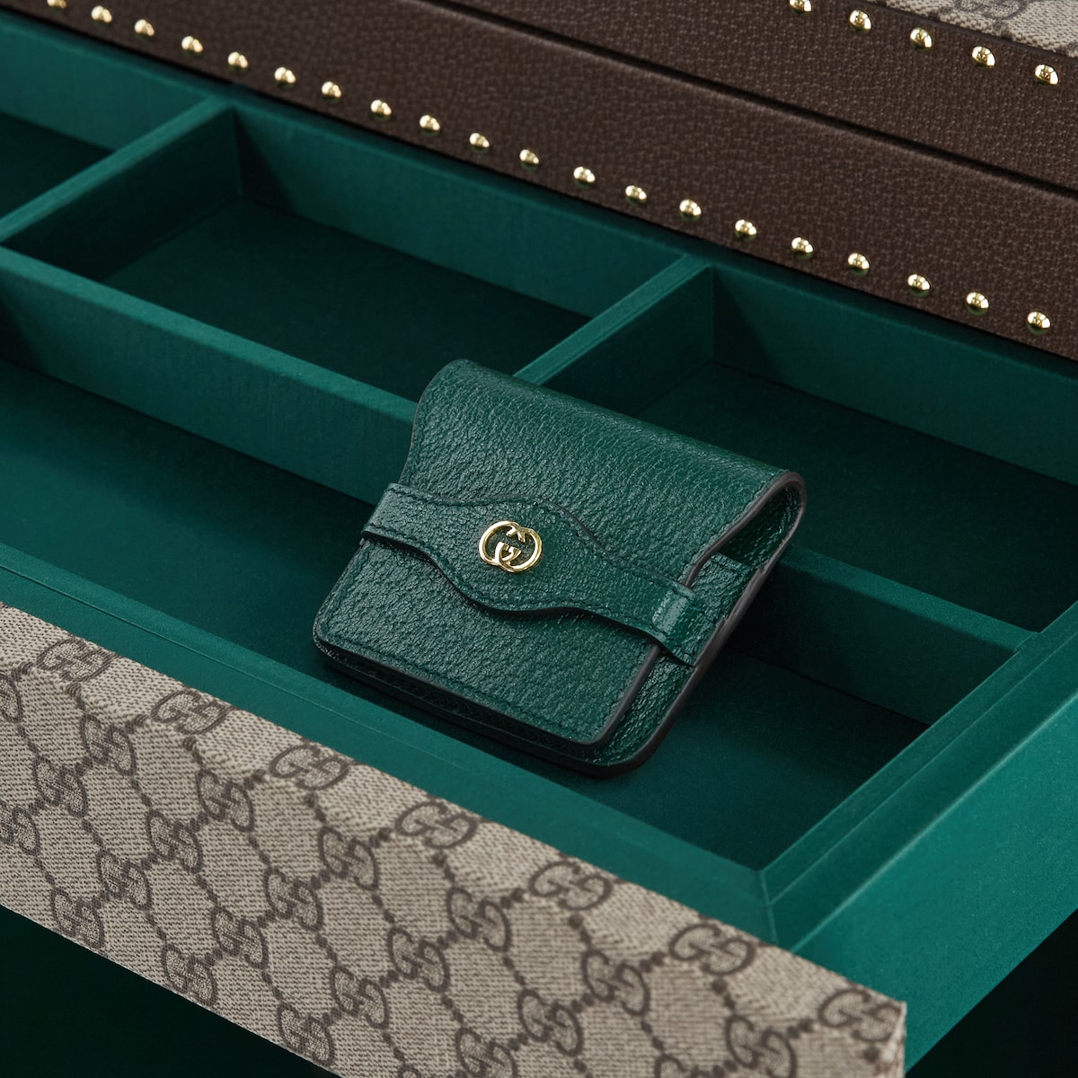GG Supreme Jewelry Trunk in beige and ebony GG Supreme - thumbnail 3