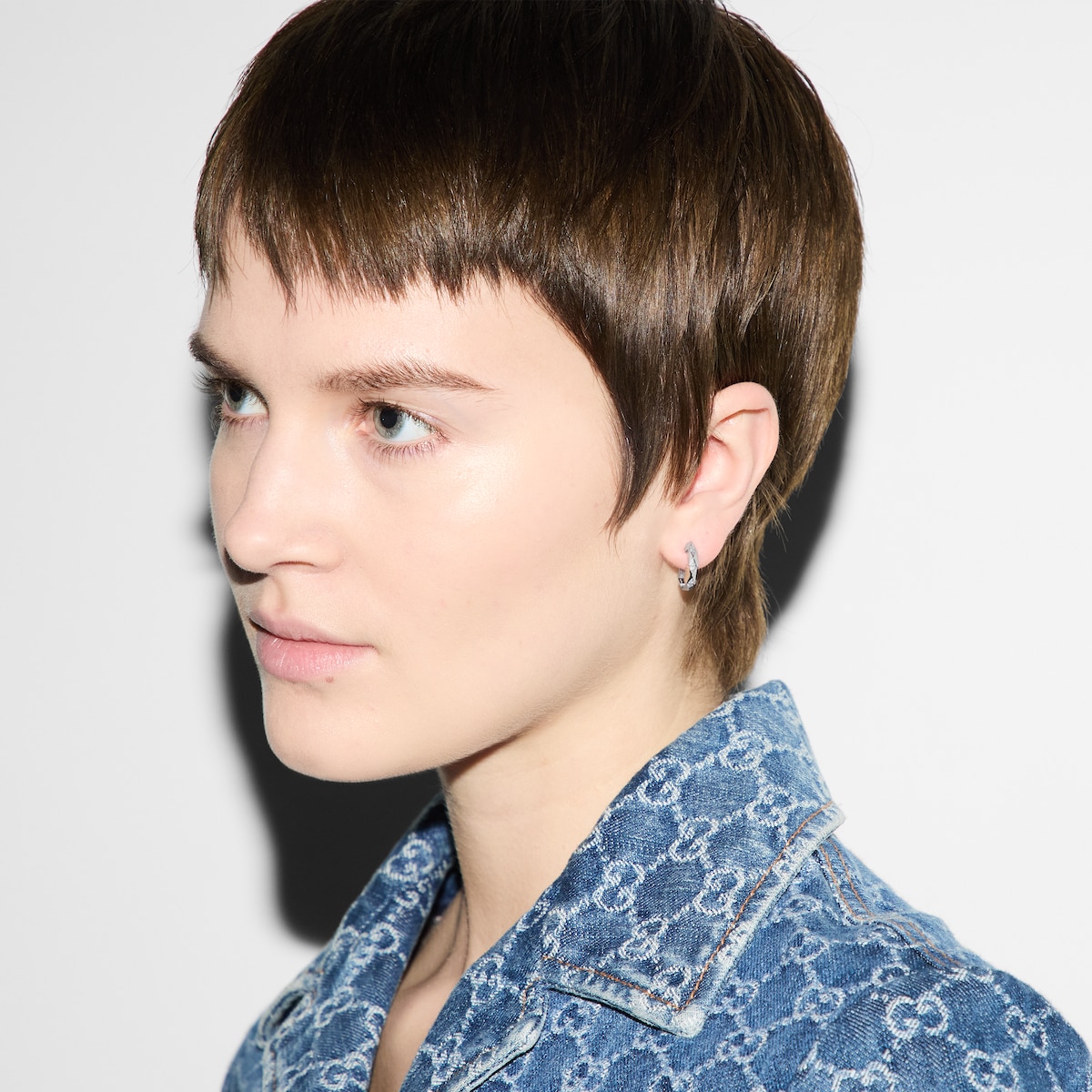 Gucci Link to Love〕ダイヤモンドピアス 18k ゴールド ・18K ホワイト