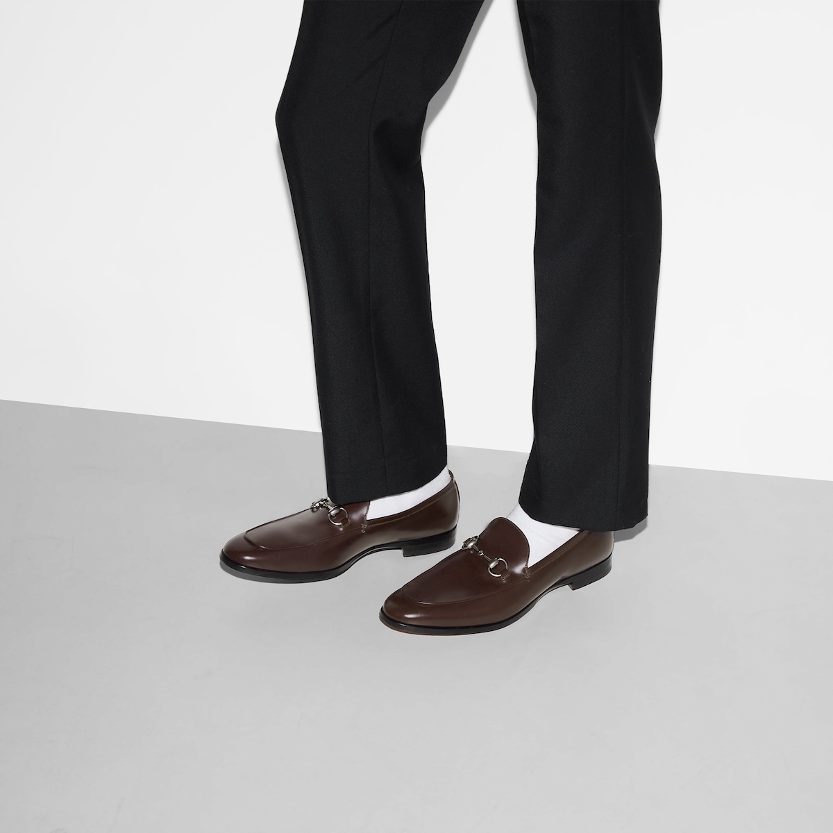 Men's loafer with Horsebit in dark brown leather | GUCCI® NL