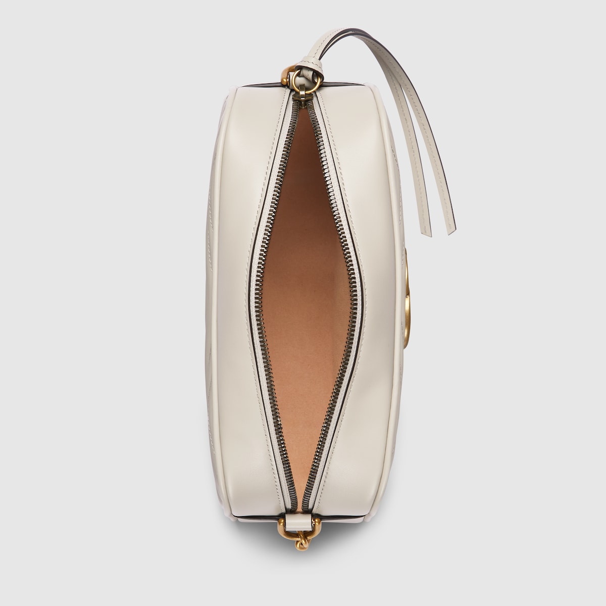 GGマーモント〕スモール カメラバッグ ・ライトグレー レザー