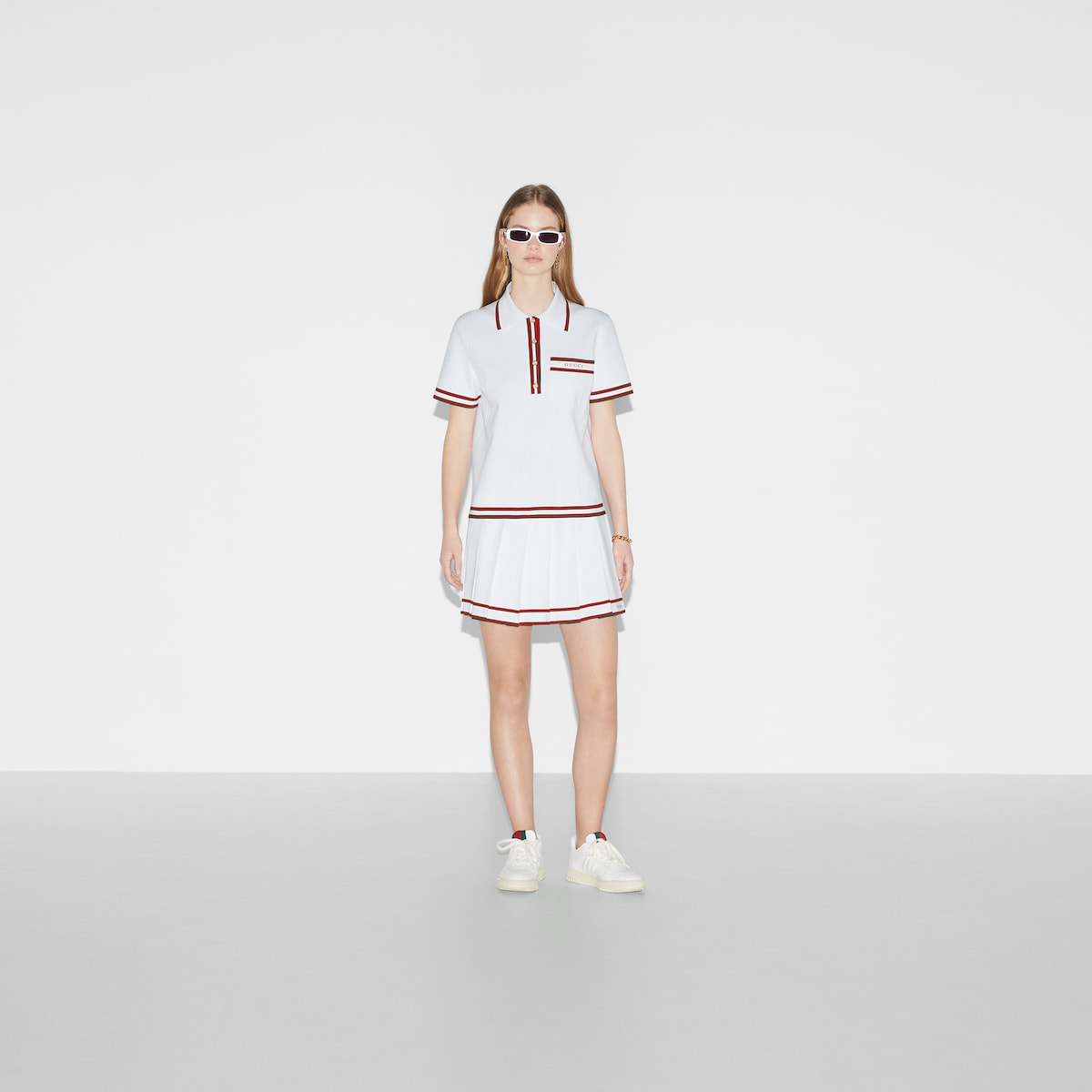 Stretch viscose polo top