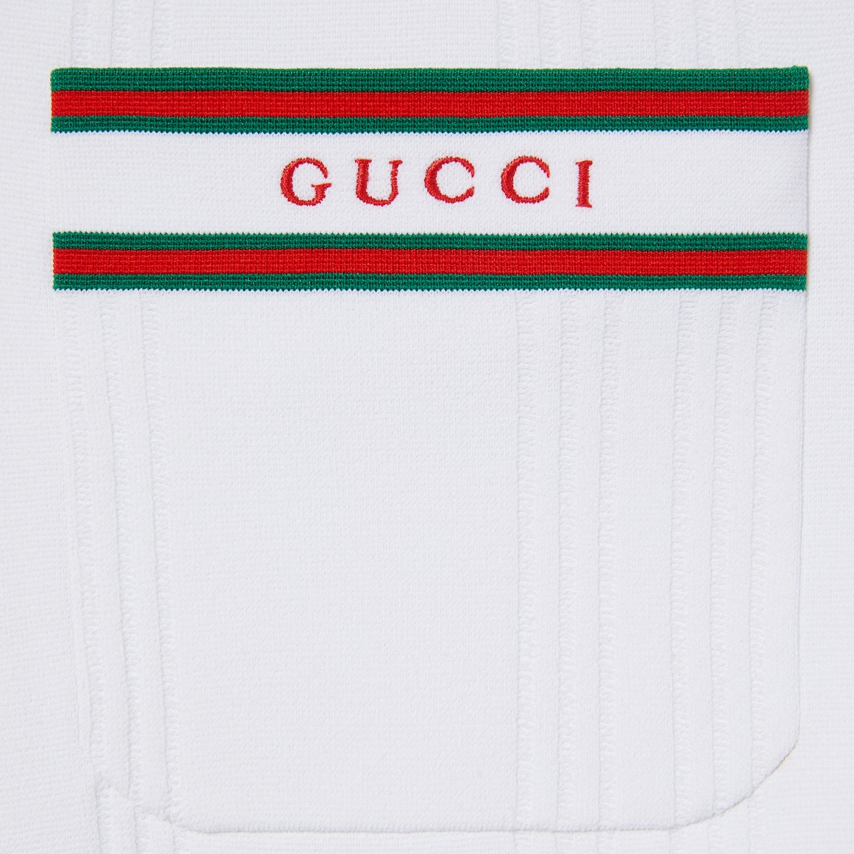 Stretch viscose polo top in ivory | GUCCI® US