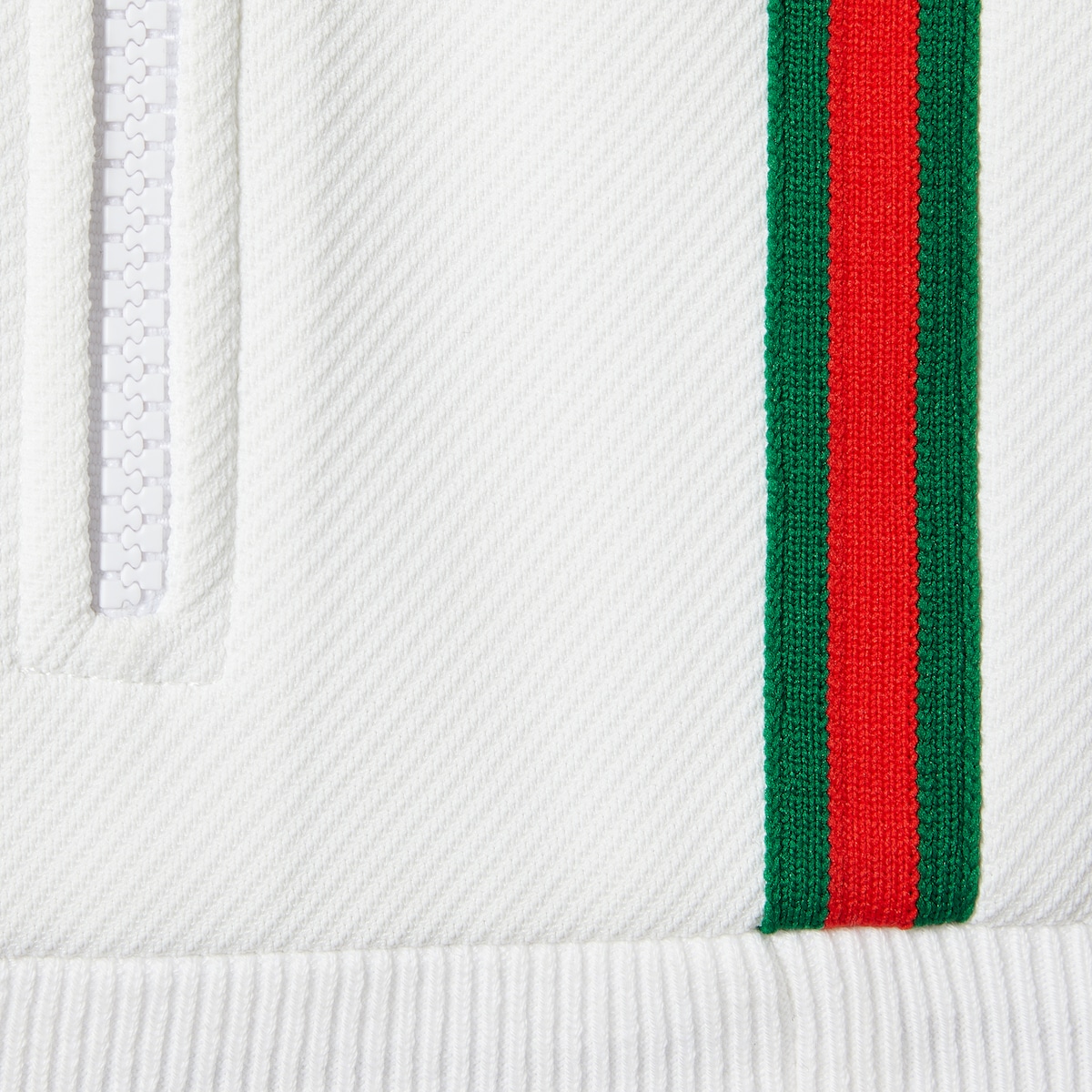 Jersey drill jacket with Web in off white | GUCCI® US Jersey drill jacket with Web in off white | GUCCI® US