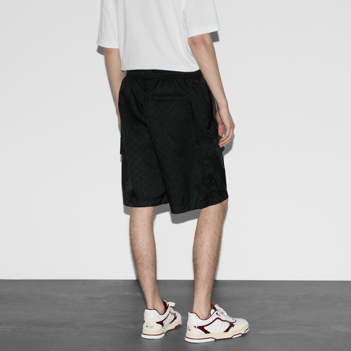 Lightweight GG nylon jacquard short