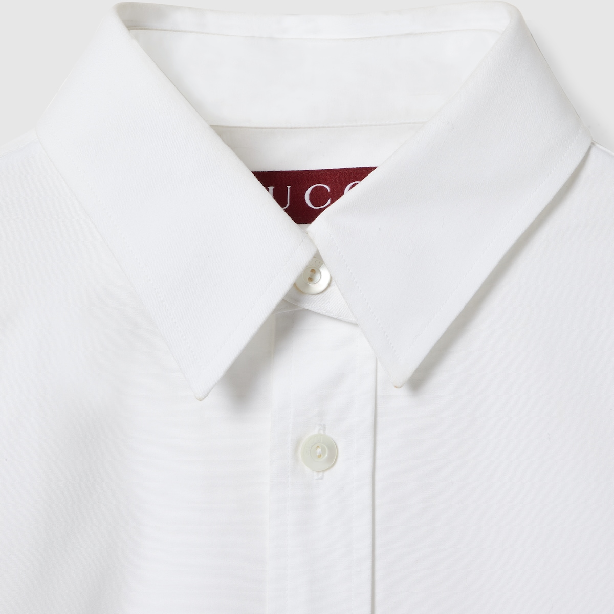 Cotton poplin shirt with Gucci detail in white | GUCCI® US