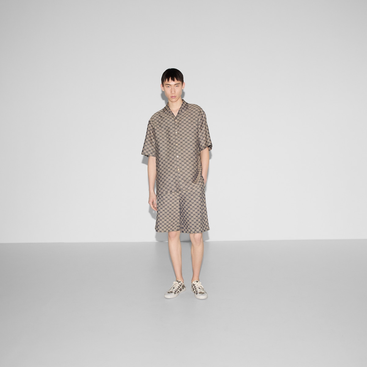 シャツ HUECLOSET Linen Over-fit Check Shirt 25KERO216 742707_ZAM7G_9118_002_100_0000