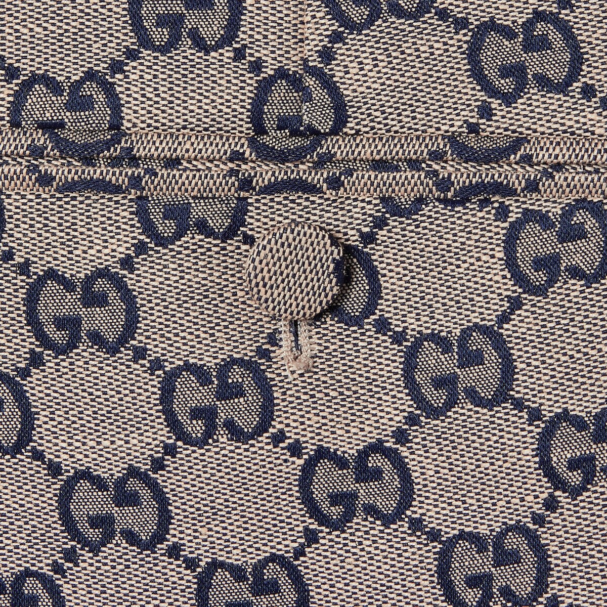 GG linen blend canvas pant in beige and blue | GUCCI® US
