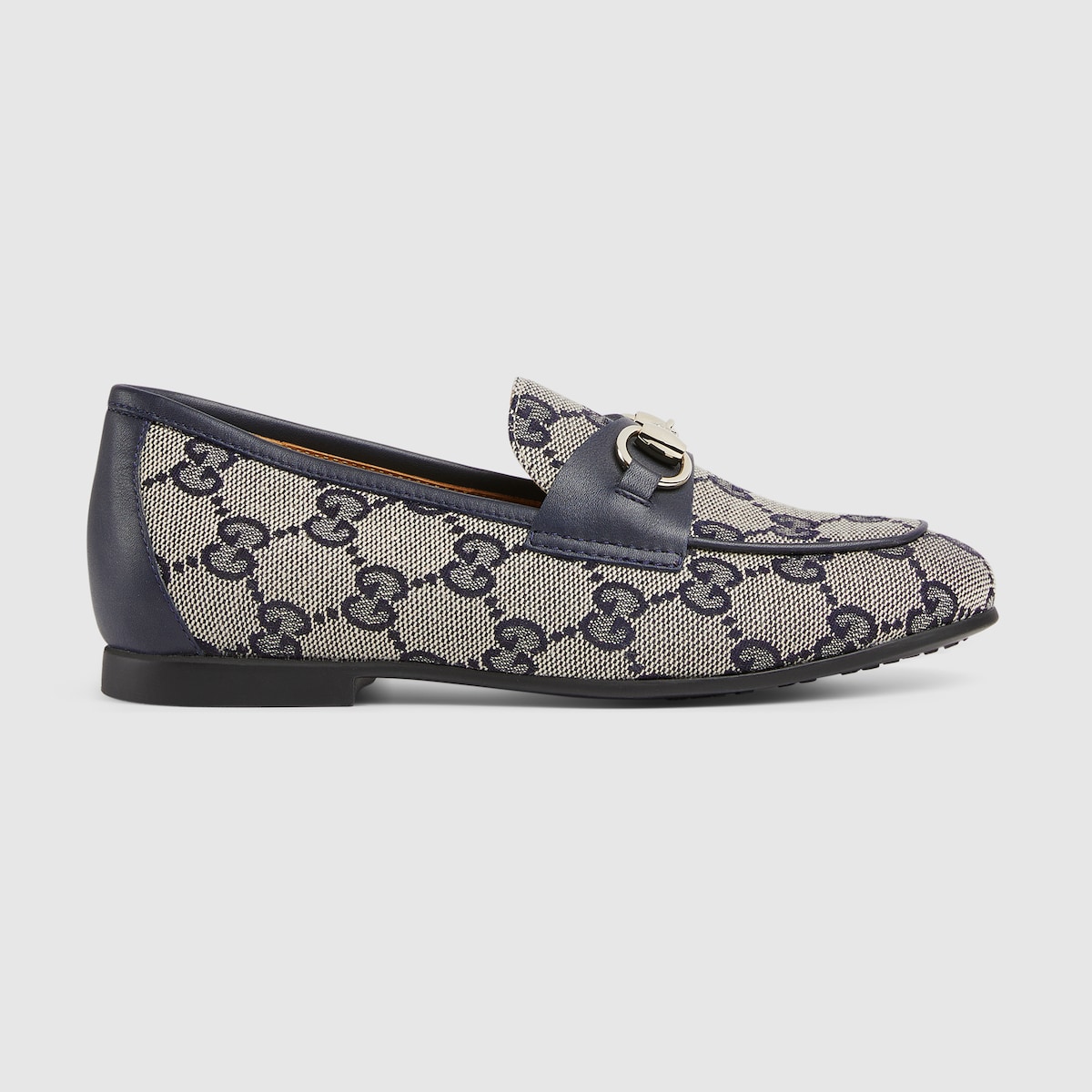Children's GG loafer in beige and blue GG canvas - thumbnail 6