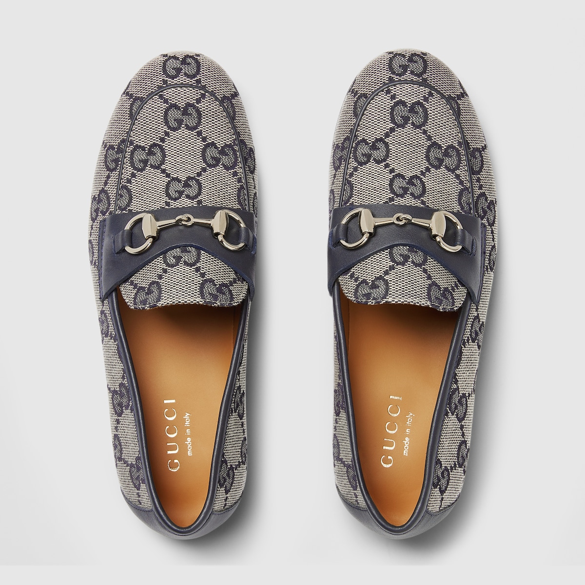 Children's GG loafer in beige and blue GG canvas - thumbnail 3