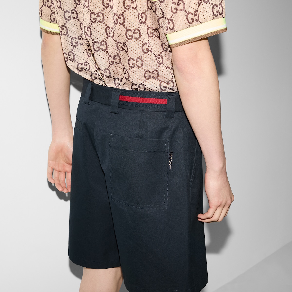 GUCCIパンツ Gucci Authentic GG Jacquard Logo Leather Patch Bottoms Denim Pants