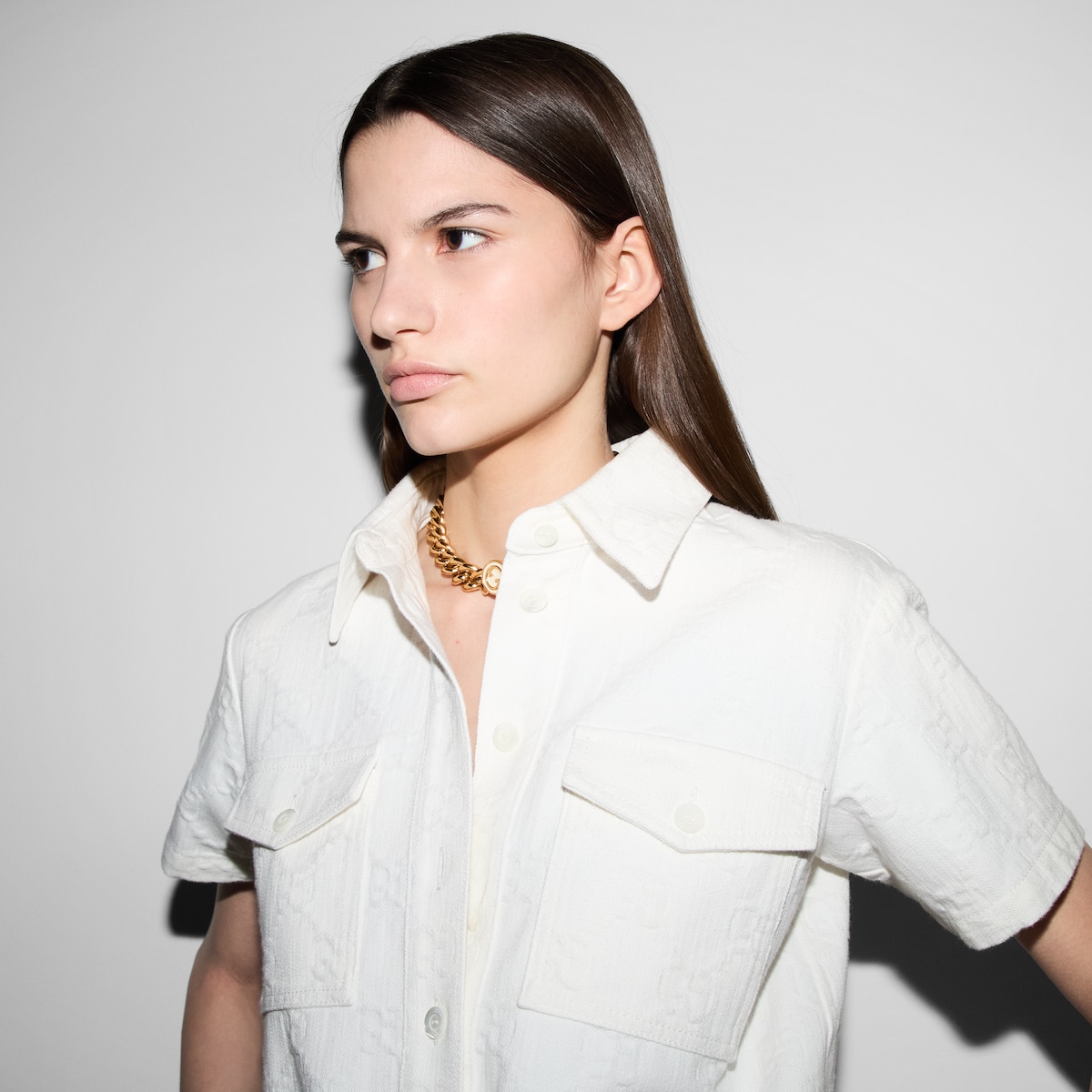 ワンピース GUCCI DENIM MINI DRESS Denim mini dress with Horsebit in dark blue | GUCCI® US