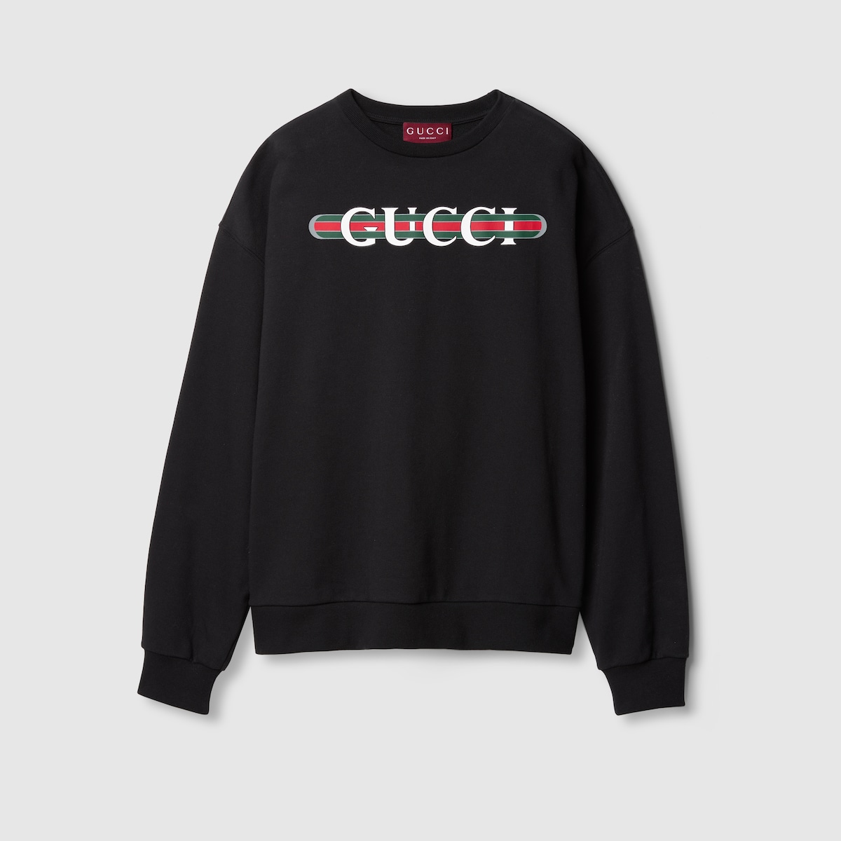 フルセット58 Printed cotton jersey sweatshirt in black | GUCCI® US