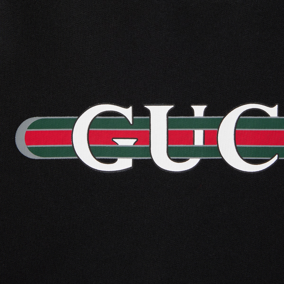 Printed cotton jersey sweatshirt in black | GUCCI® US