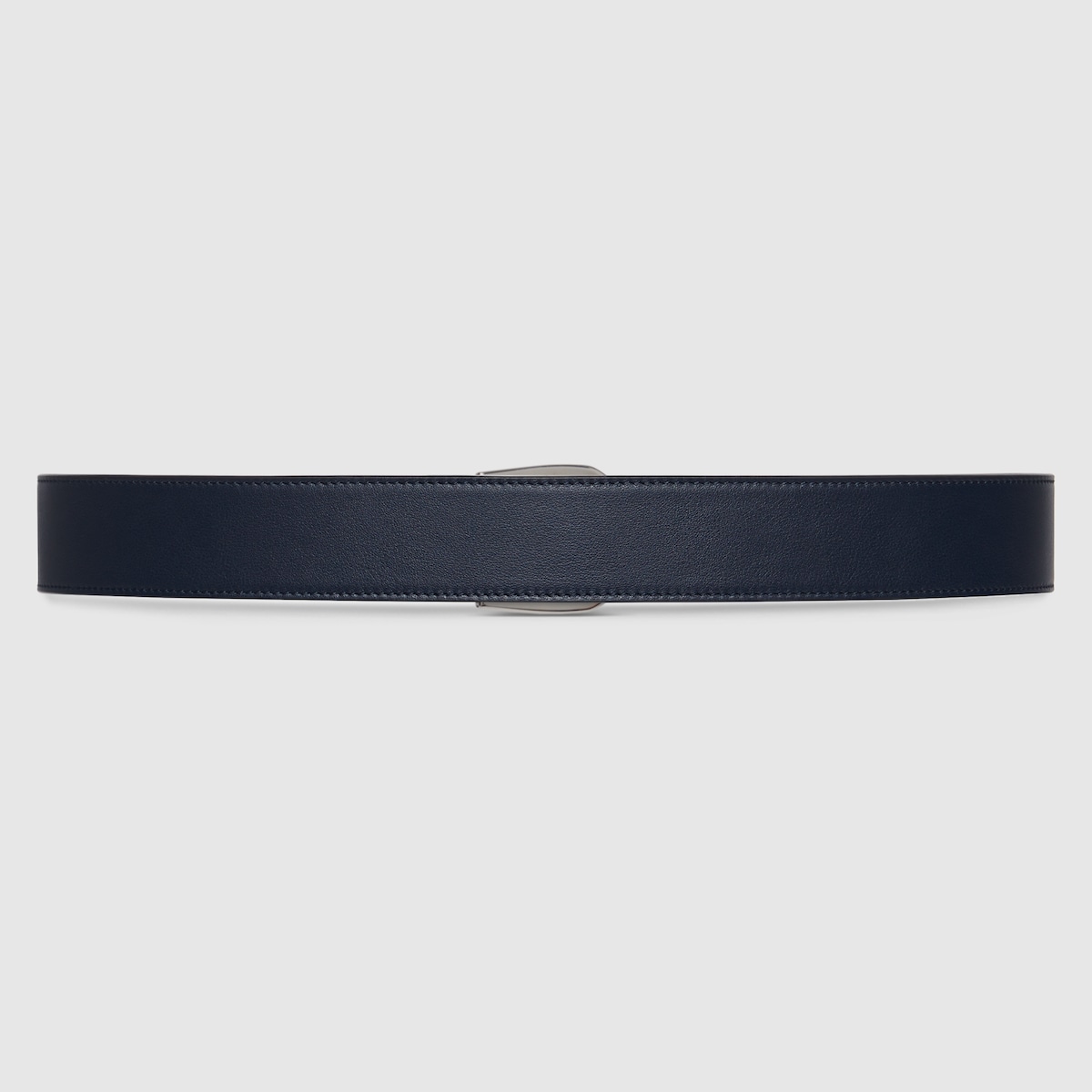 Belt with Interlocking G detail in blue leather | GUCCI® US