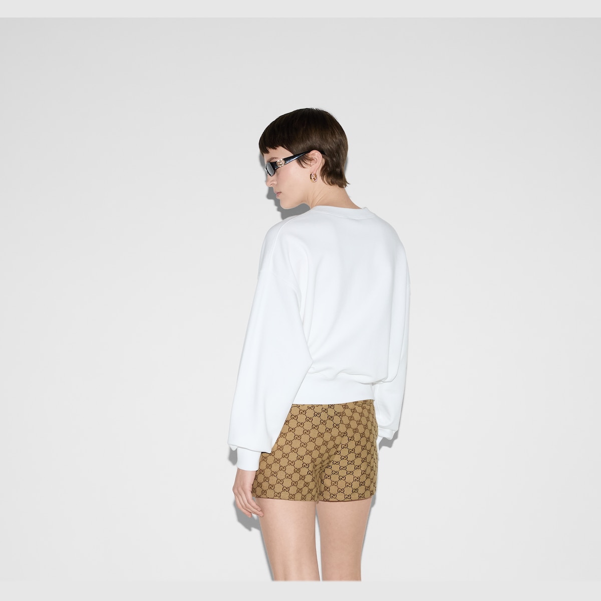 GG wool jacquard mini dress in black and white | GUCCI® US