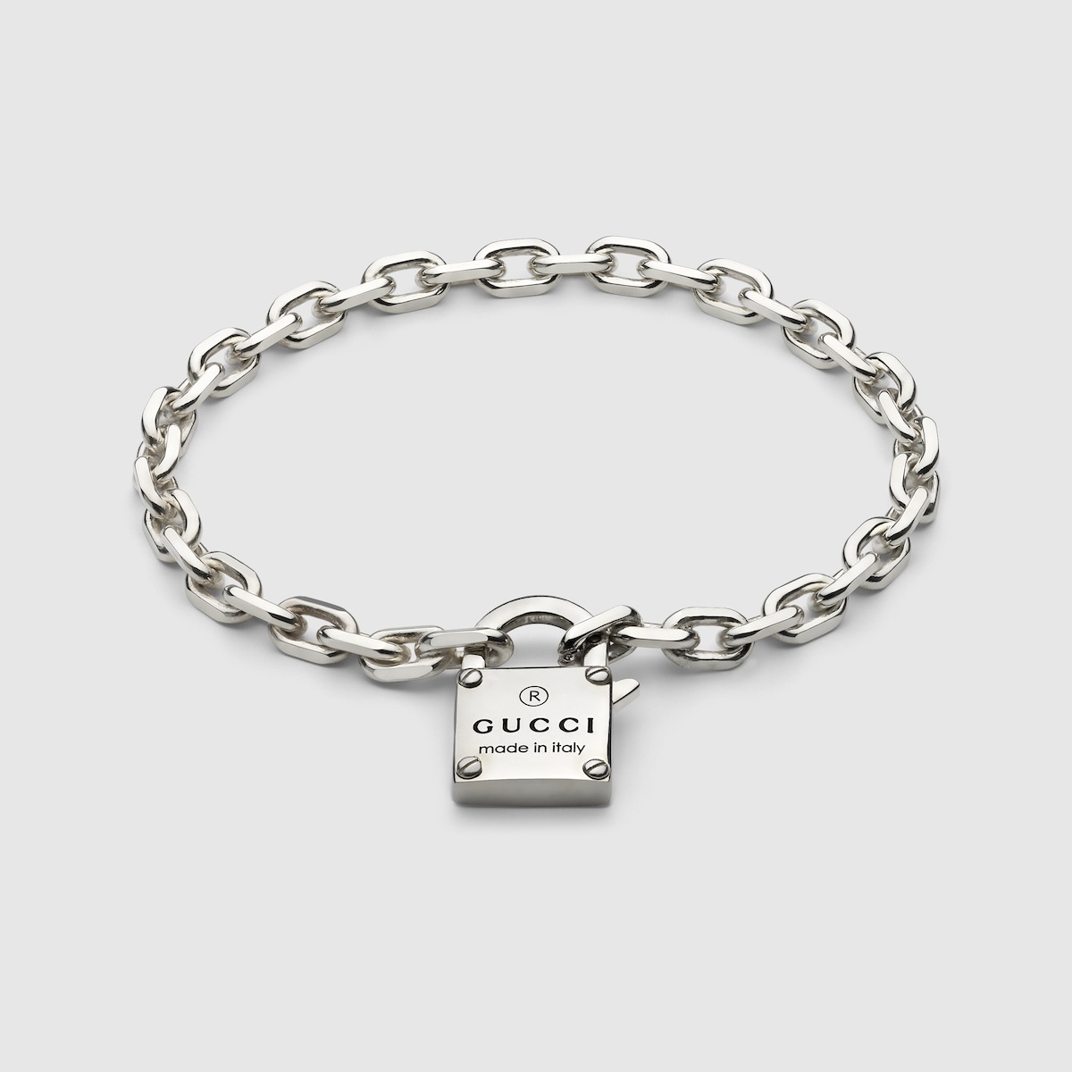 Bracciale Trademark a catena con lucchetto in argento 925 GUCCI Italia