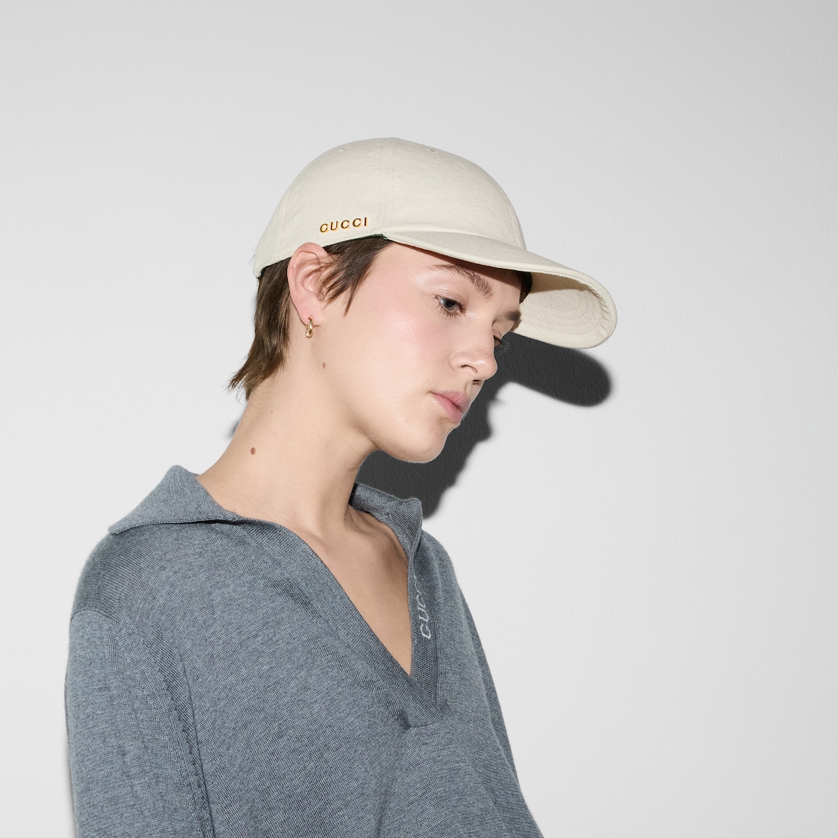 Children's GG canvas baseball hat in white | GUCCI® US