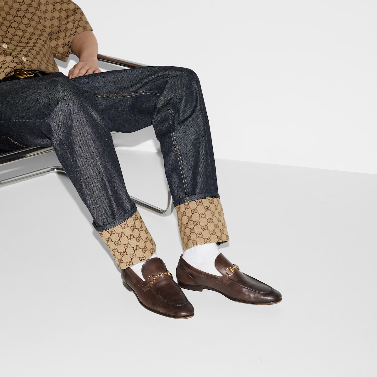Gucci shoes men brown clearance