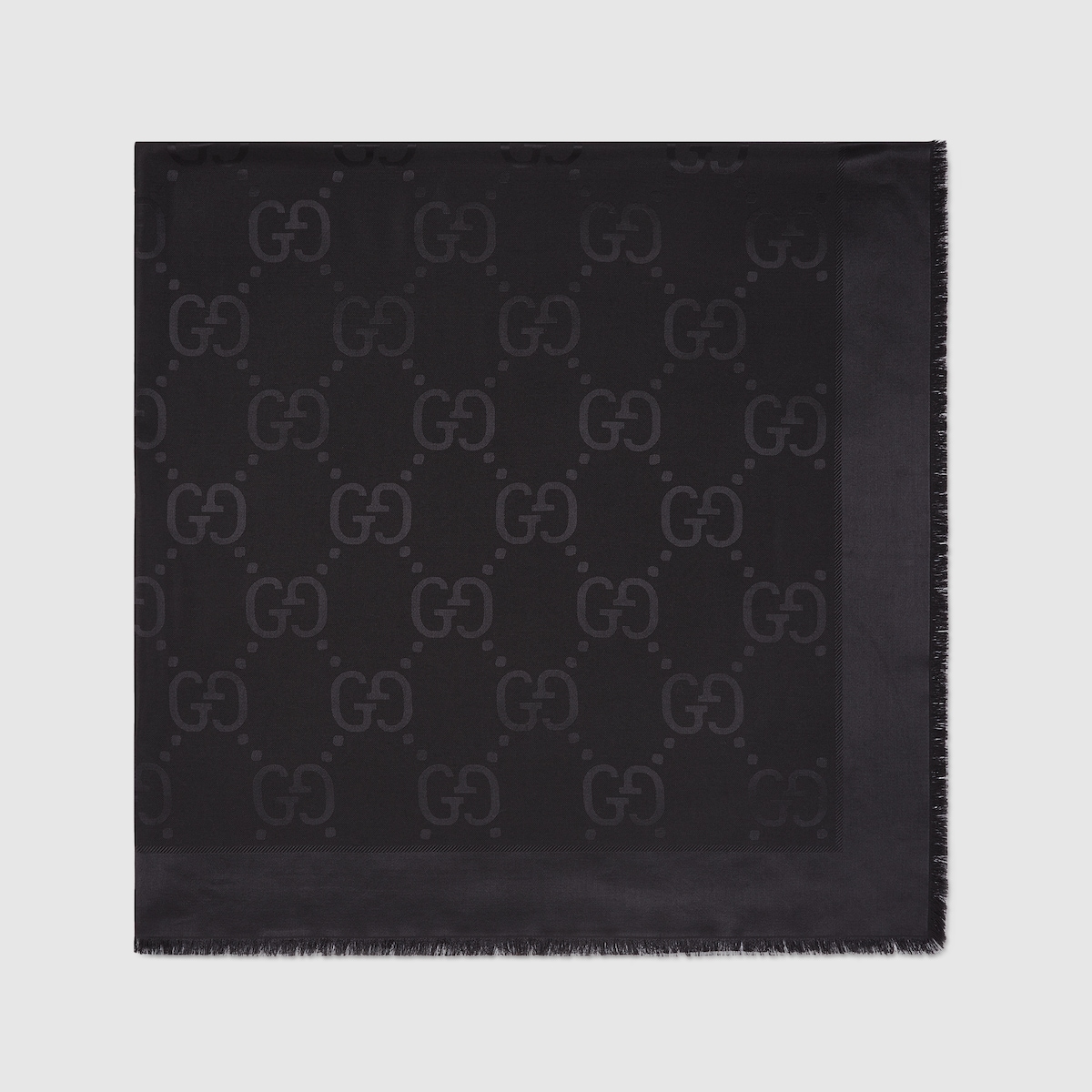 Gucci★素敵！Black Large Scarf Shawl w/Interlocking G Logo GUCCI Logo-Intarsia Wool Scarf for Men | MR PORTER