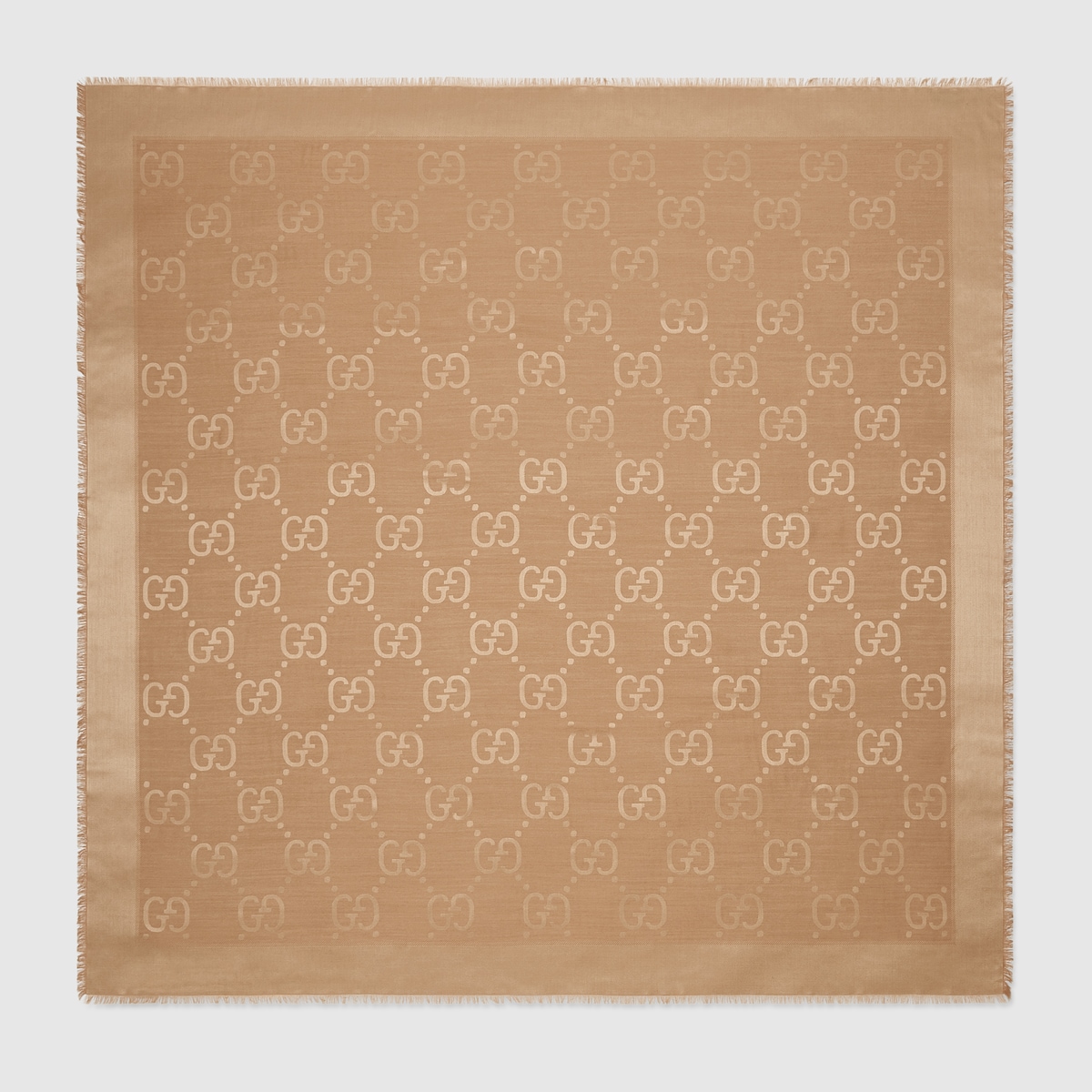 GGジャカード シルクウール ショール ・キャメル | GUCCI公式