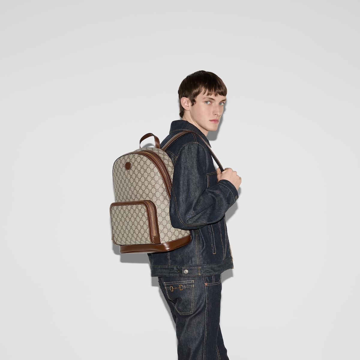 Gucci men's gg supreme canvas backpack on sale