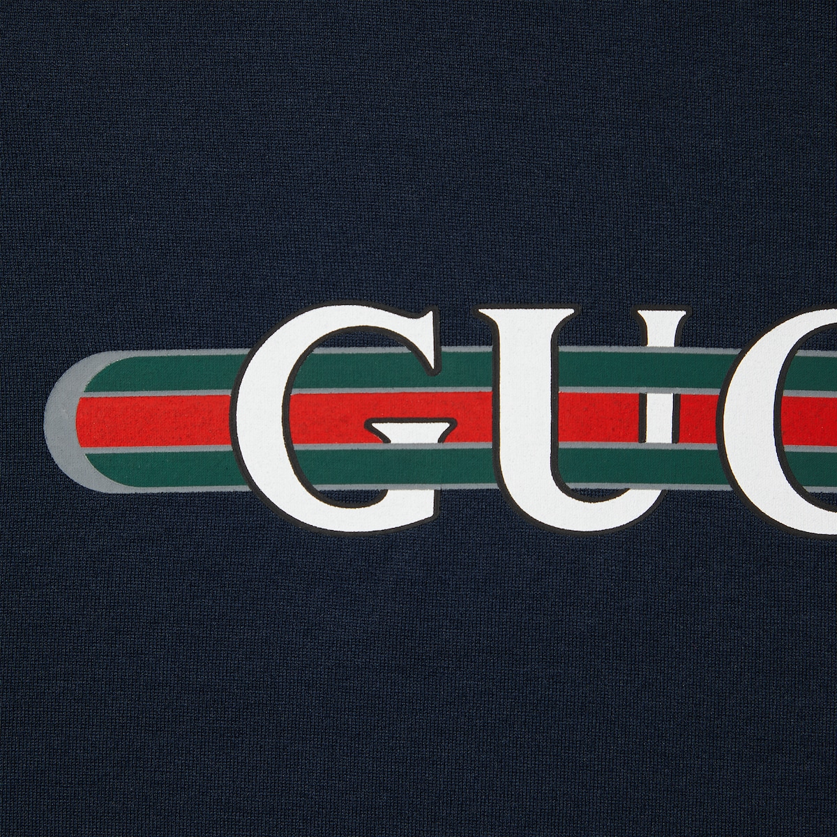 【GUCCI】Tシャツ ネイビー GUCCI グッチ adidasコラボ ロゴプリント半袖Tシャツ ネイビー