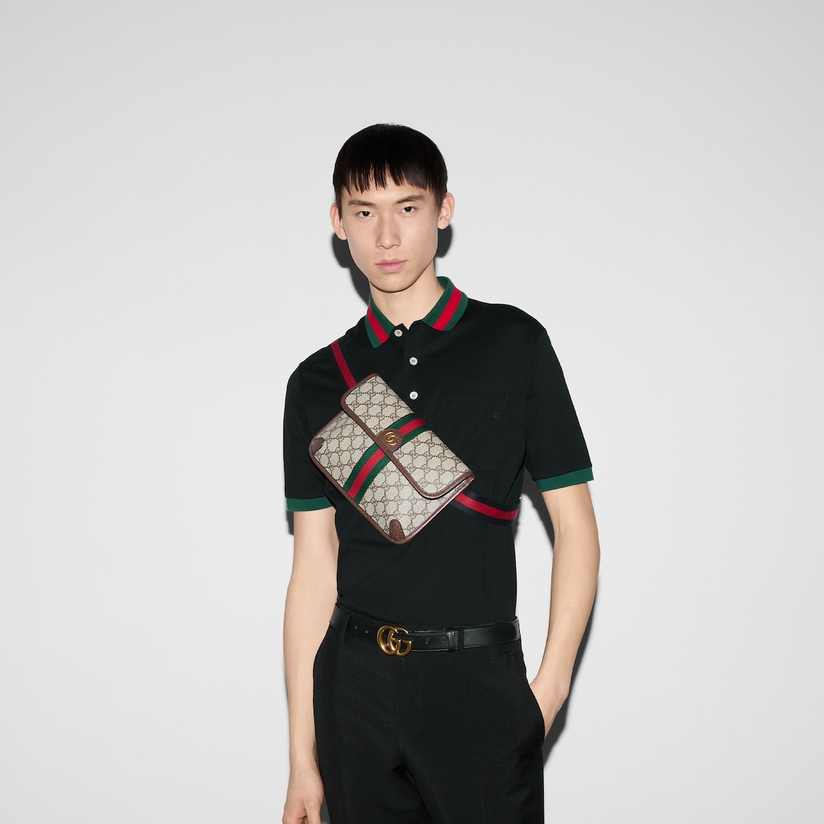 Ophidia small belt bag in beige and ebony Supreme | GUCCI® US