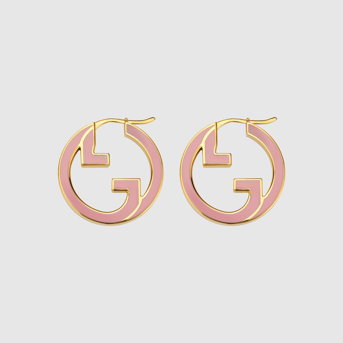 Gucci Blondie hoop earrings in light pink, gold-toned metal