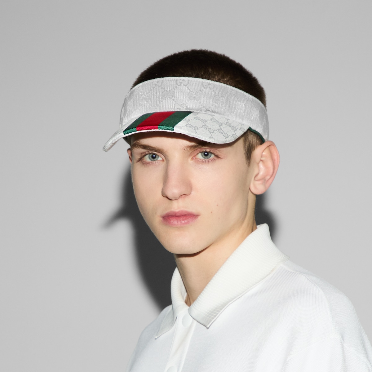 GG canvas visor with Web in white - thumbnail 2