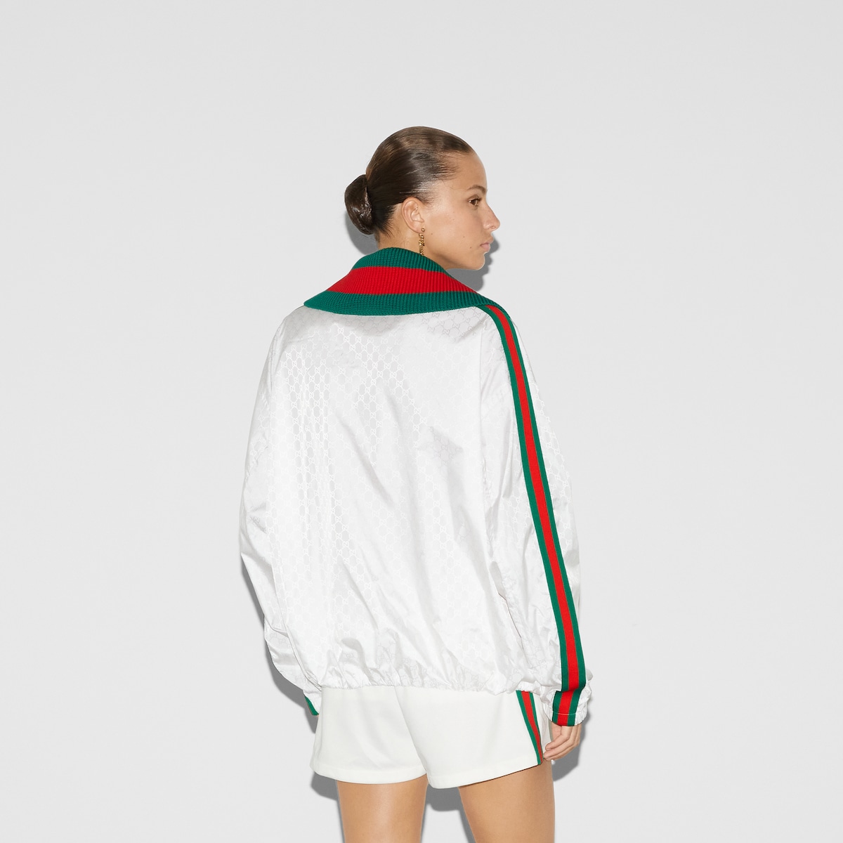 GG jacket with Web in white | GUCCI® GR