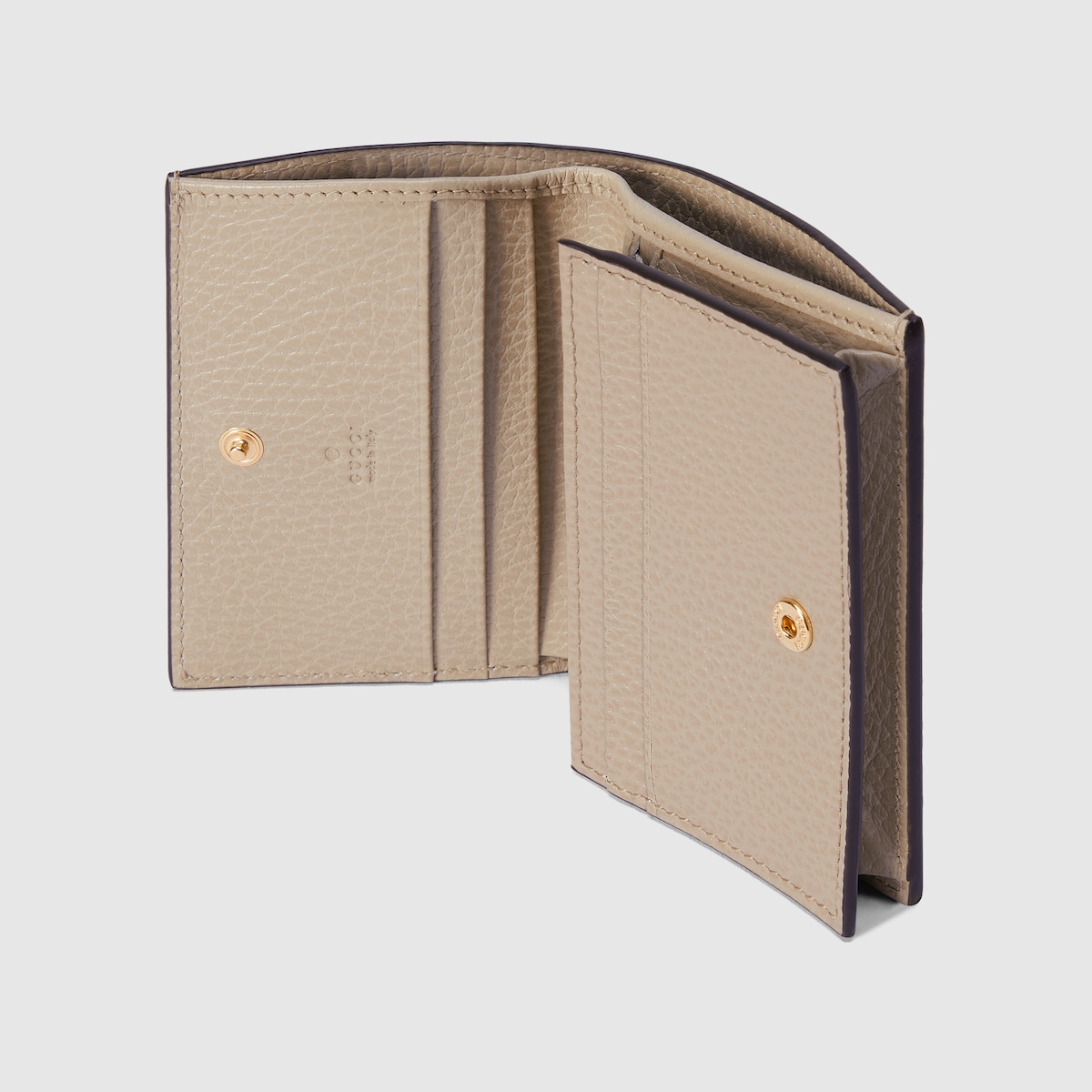 MARMONT BI-COLOUR CARD CASE WALLET 11 IN BEIGE EBONY GG CANVAS WHITE CALFSKIN