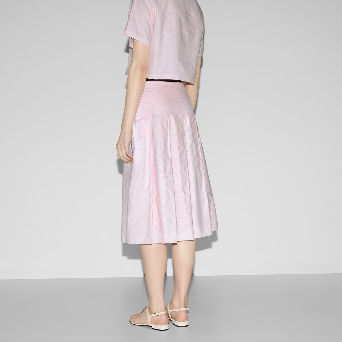 GG Supreme Oxford cotton skirt in light pink GUCCI AE