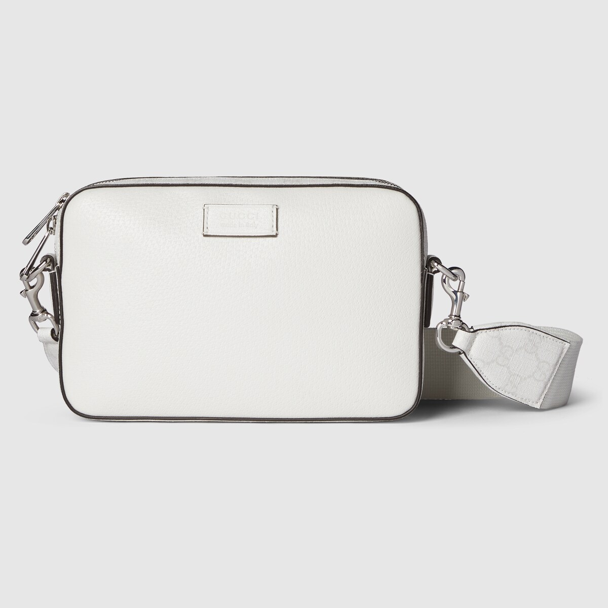 Small GG crossbody bag with tag in white leather GUCCI UK