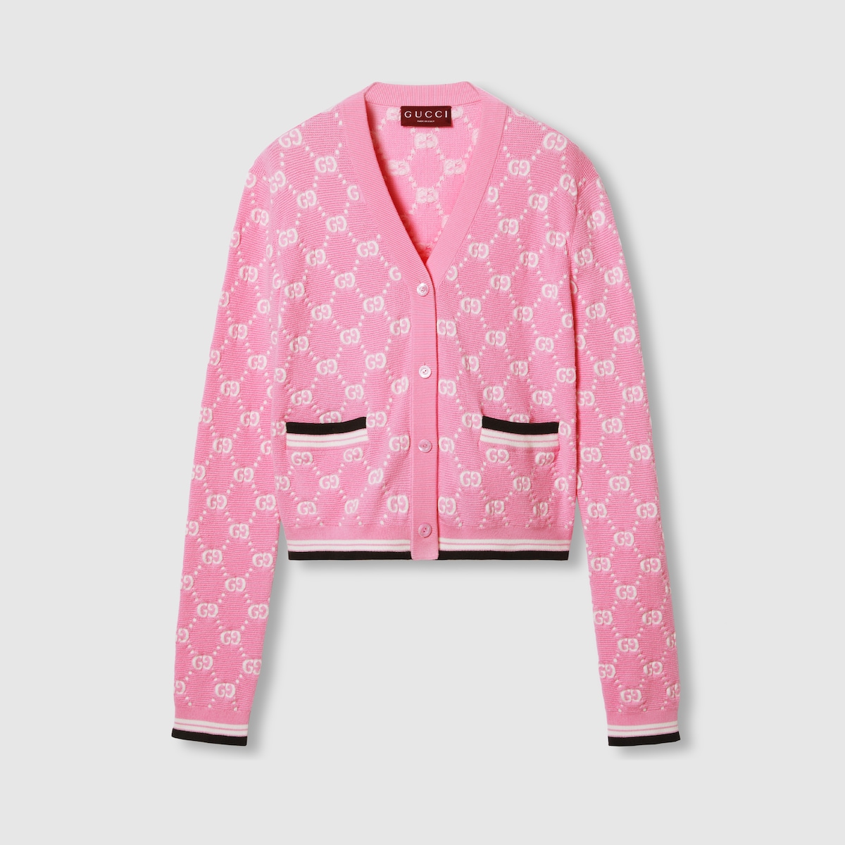 GUCCI グッチ GG ピンク 黄色 ロゴ カーディガン トップス