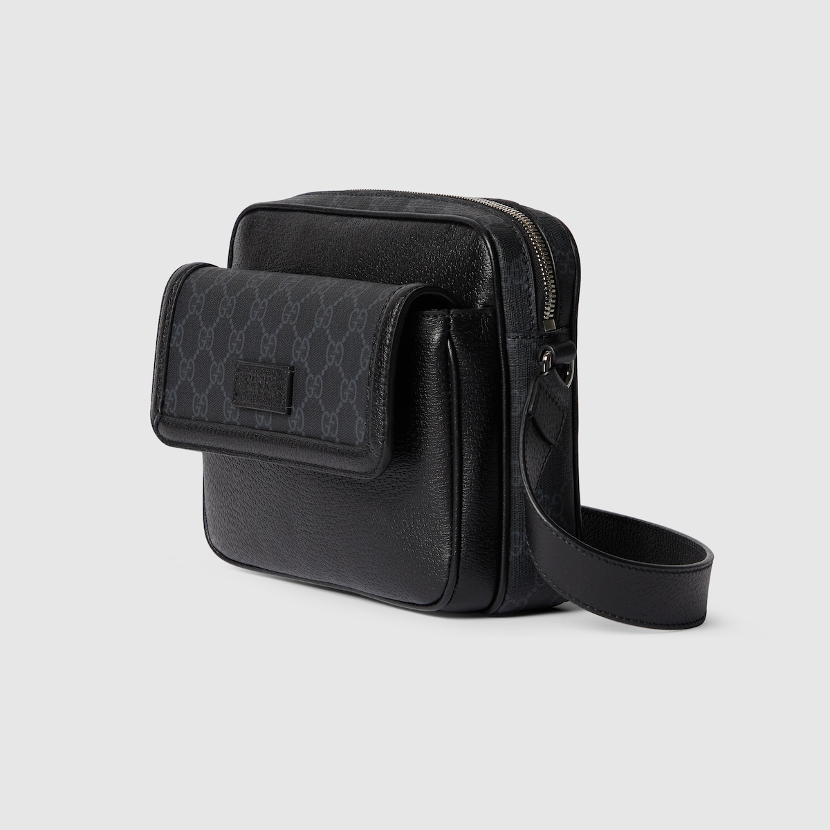 Small GG crossbody bag with tag in black leather GUCCI Canada