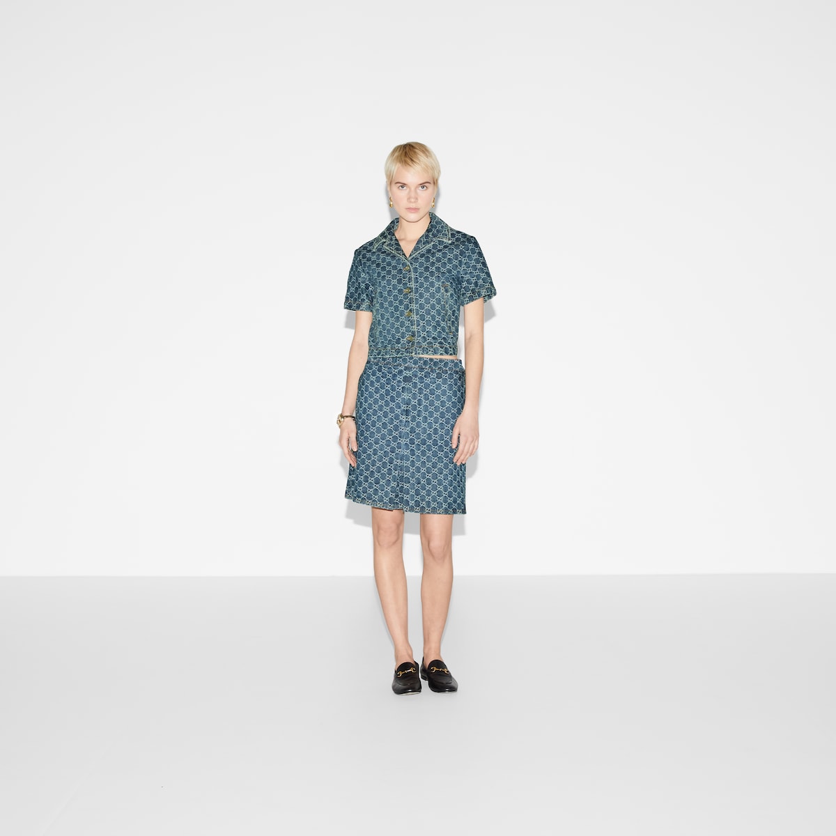 GUCCI 【美品】　デニムシャツ　40 Denim shirt in dark blue | GUCCI® US
