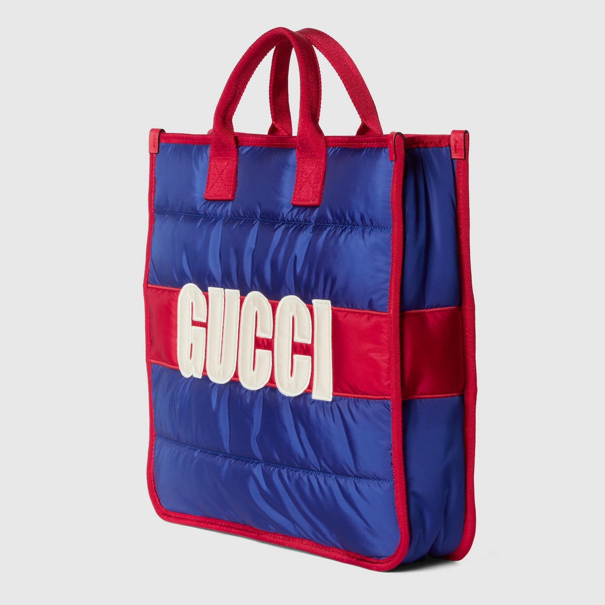 Children s Gucci stripe tote bag in blue nylon GUCCI AE