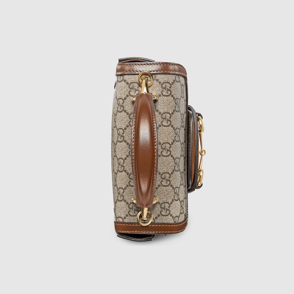 Gucci Horsebit 1955 mini top handle bag in beige and ebony Supreme | GUCCI®  SG