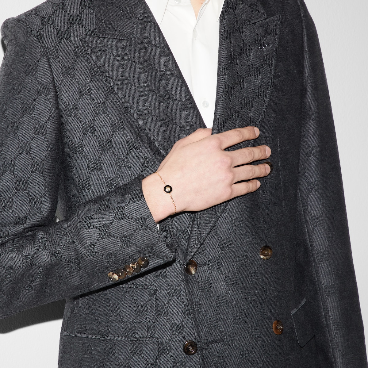 グッチ インターロッキング〕18K チェーン ブレスレット ・18K