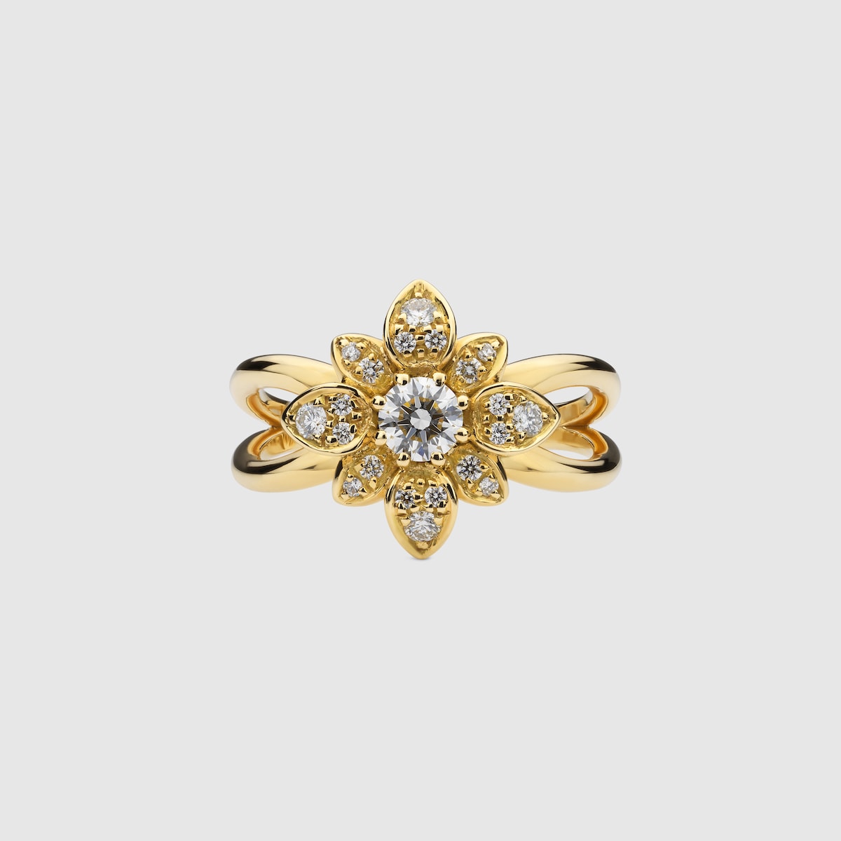 グッチ フローラ〕日本限定 18K ダイヤモンド リング ・18K イエロー