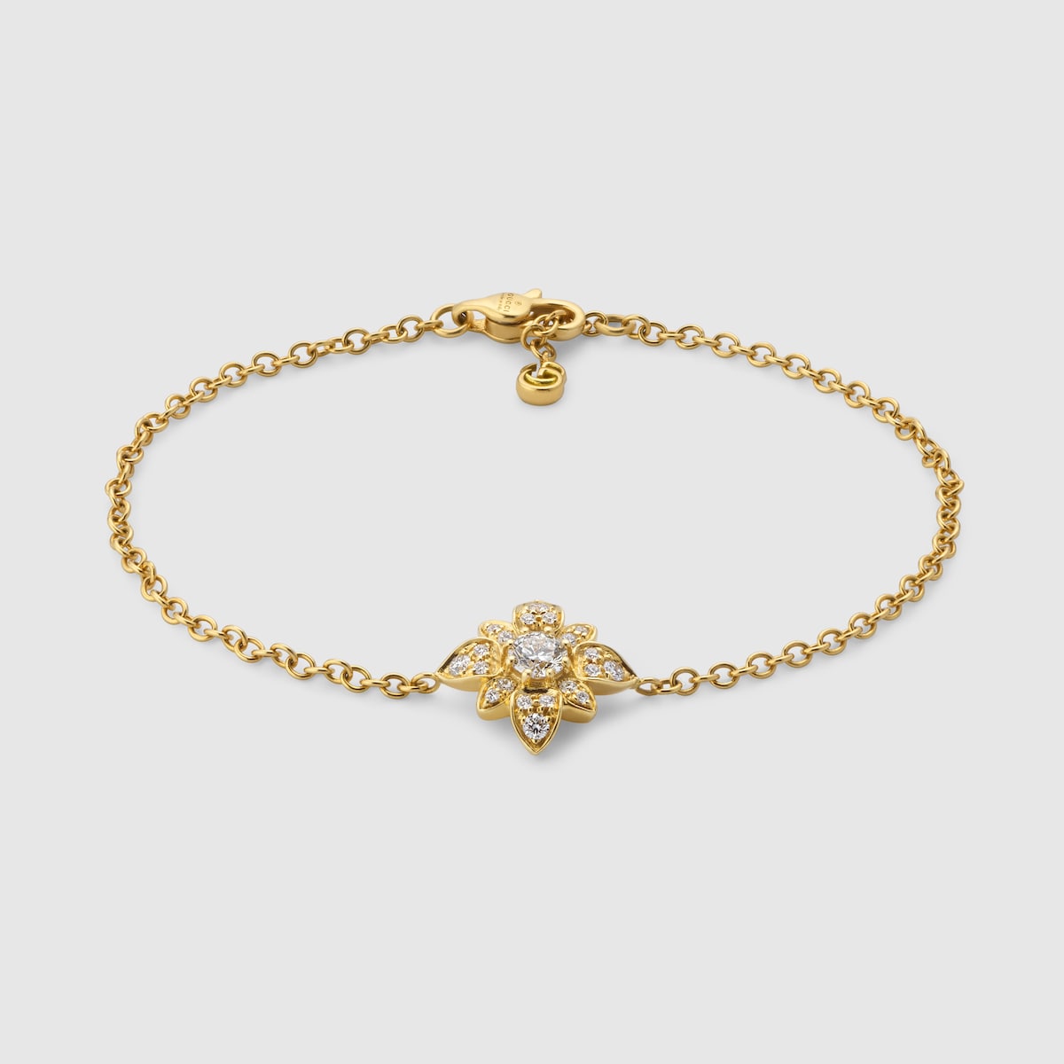 グッチ フローラ〕日本限定 18K ダイヤモンド チェーンブレスレット