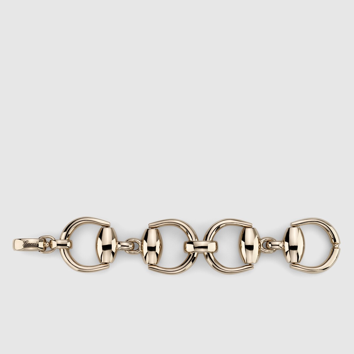 Double Horsebit bracelet in light gold toned metal GUCCI AE